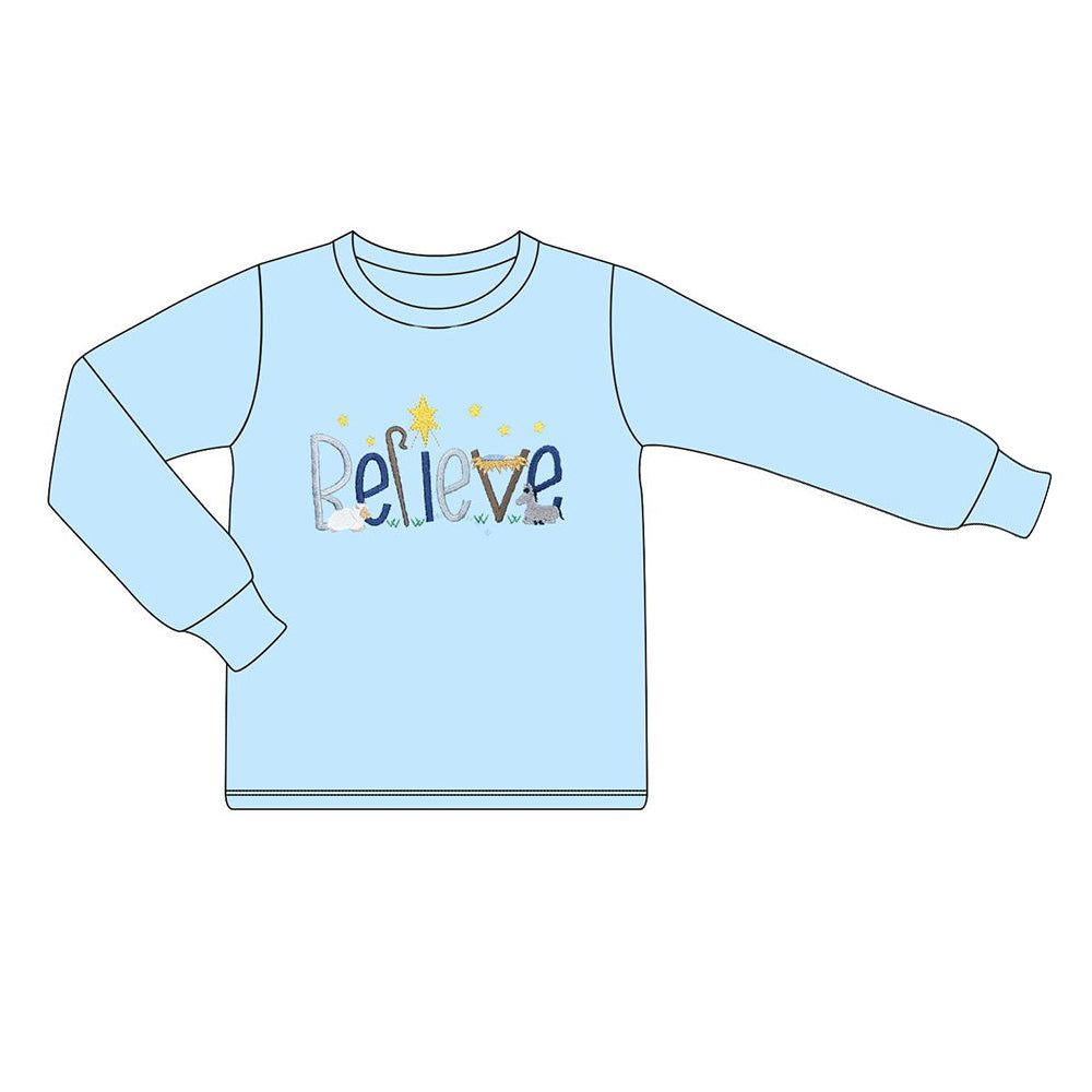 NO MOQ sales BT0775 baby boys clothes blue Long Sleeve Top-2024.7.6