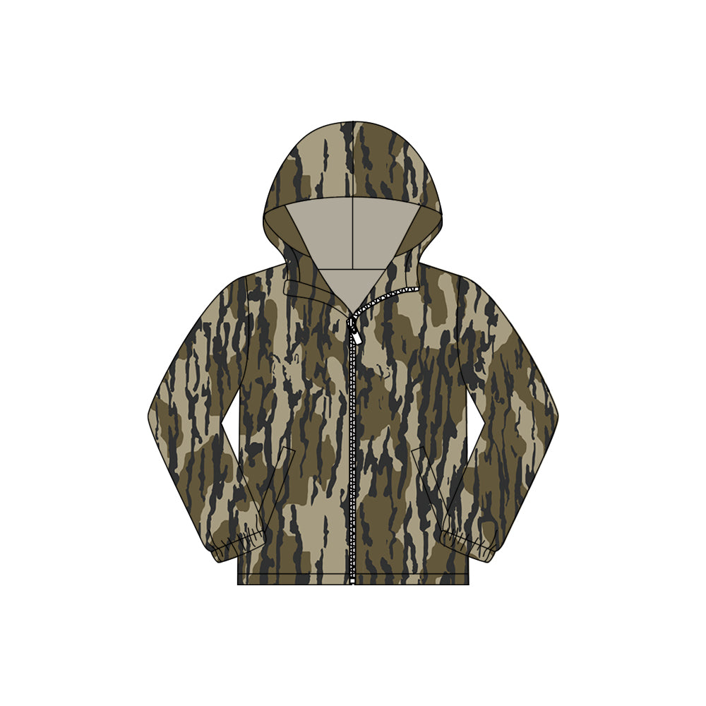 (Pre Order) No moq BT0795 pre-order toddler boy clothes camouflage zipper hooded long Sleeve Top -2025.11.6