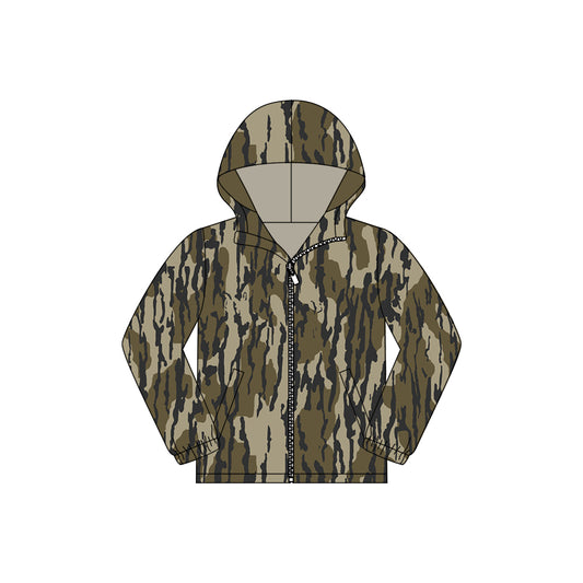 (Pre Order) No moq BT0795 pre-order toddler boy clothes camouflage zipper hooded long Sleeve Top -2025.11.6