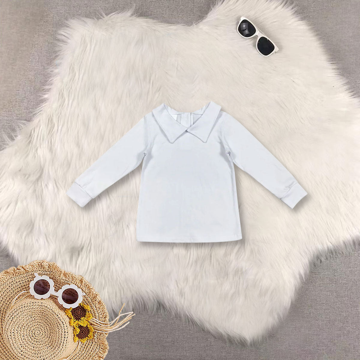 RTS NO MOQ Sibling baby boys clothes white long sleeve top and shorts and sets