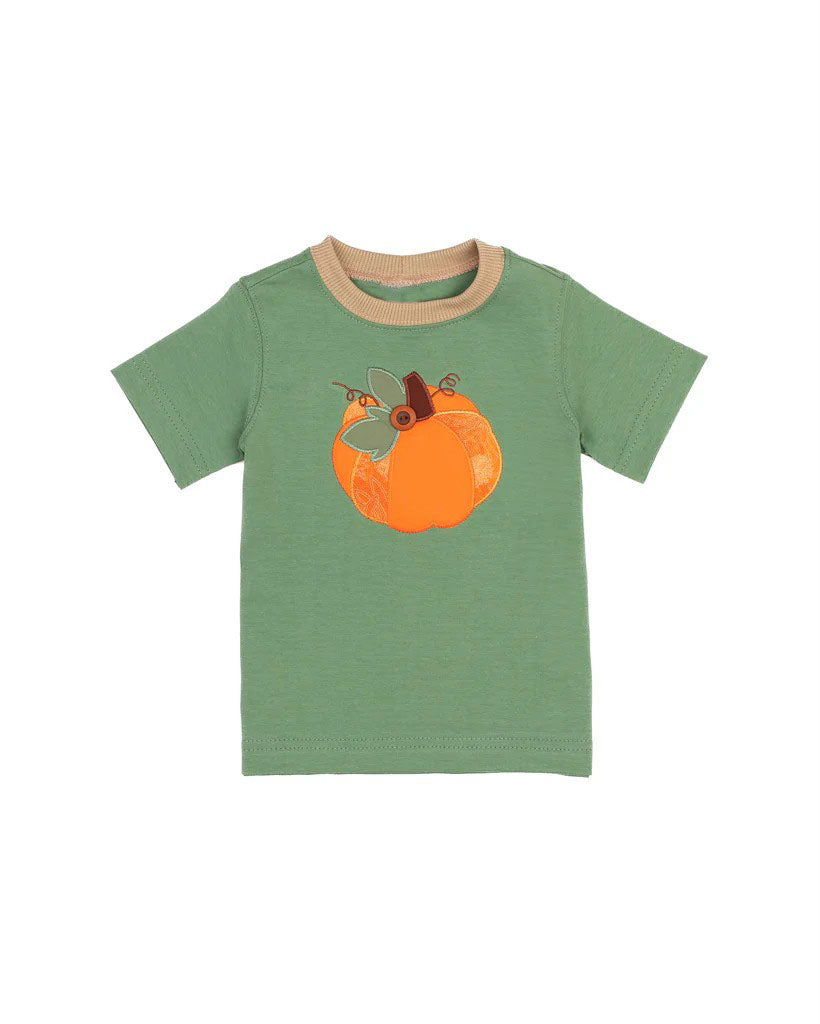 No moq BT0821 pre-order toddler boys clothes pumpkin green short Sleeve Top 2024.8.9