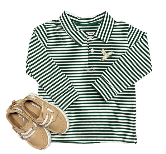 No moq BT0825 pre-order toddler boys clothes duck striped long Sleeve Top 2024.8.13