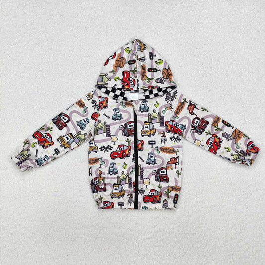 RTS NO MOQ ETA 5/7days arrived BT0889 Cars cartoon car hooded zipper long-sleeved top