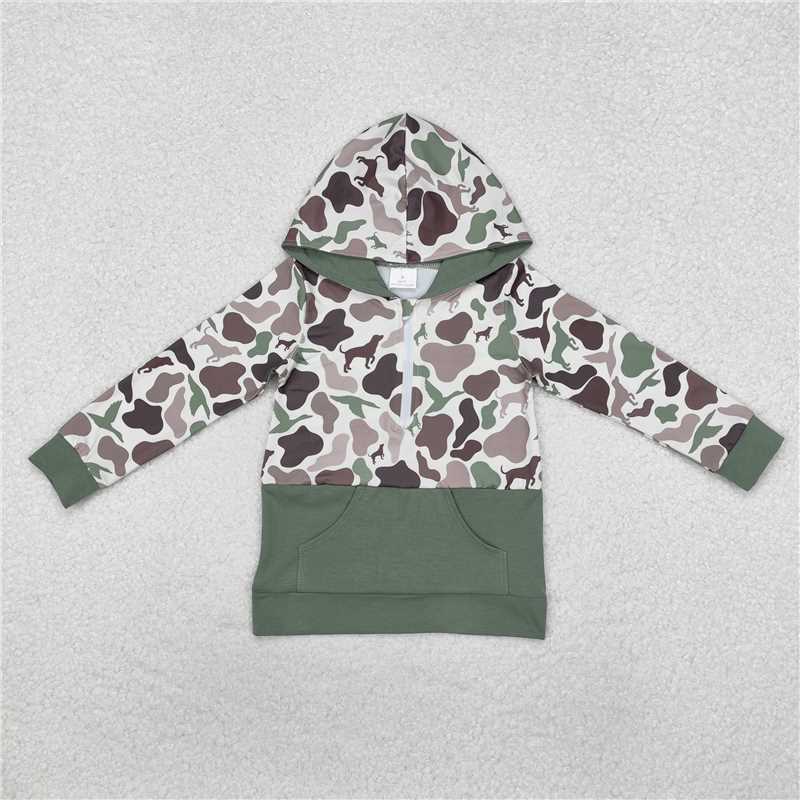 Sibling Baby Boys girl clothes camouflage duck hooded long Shirt 2 and pants Summer Clothes