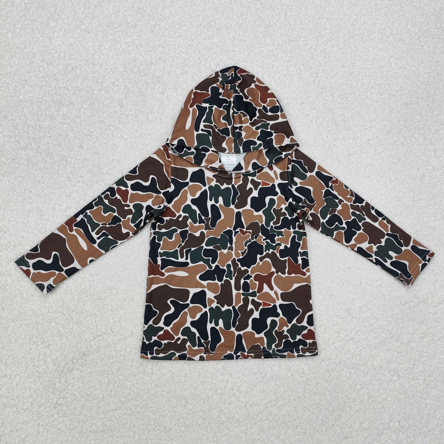 RTS NO MOQ Sibling baby boy clothes camouflage hooded long sleeved tops