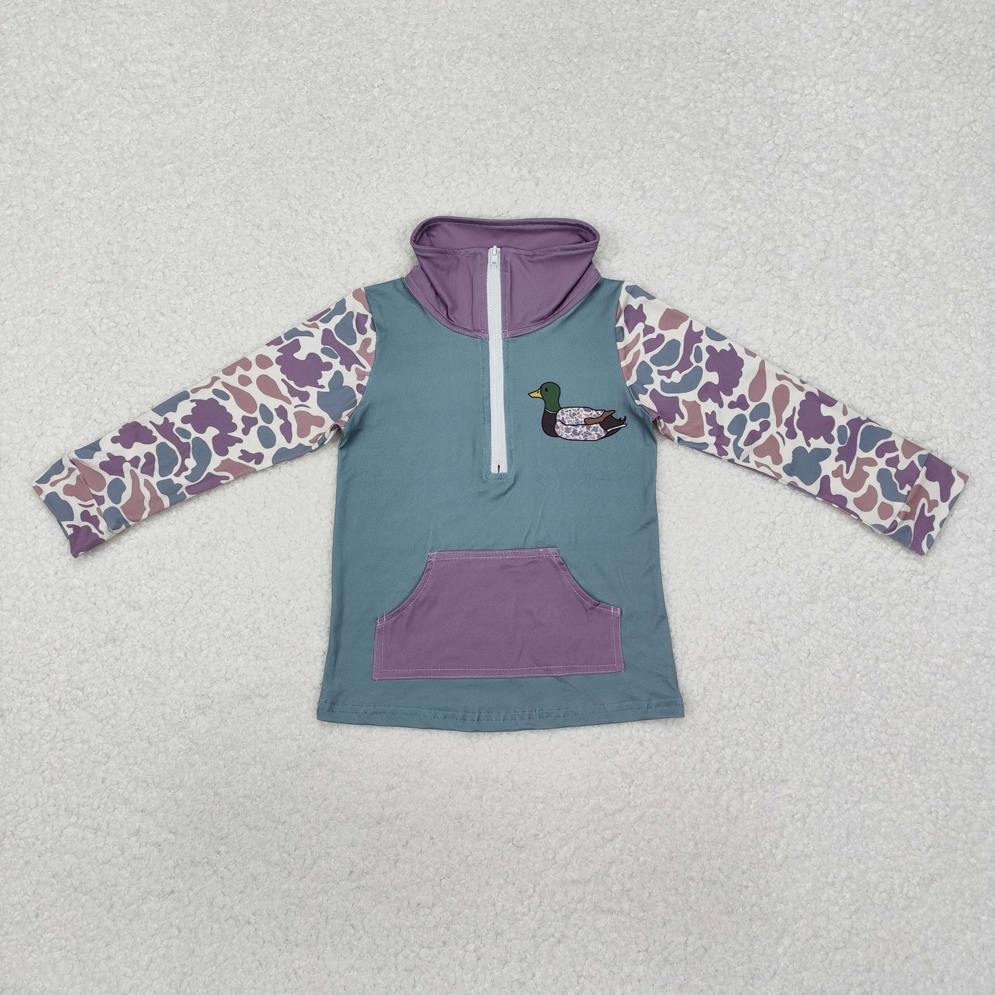 RTS NO MOQ Baby kid Camouflage duck pullover long sleeve top