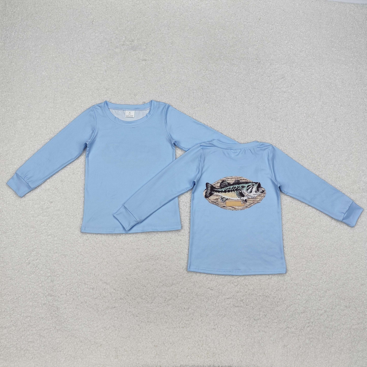 RTS NO MOQ ETA 5/7days Arrived BT0952 Fish blue long-sleeved top