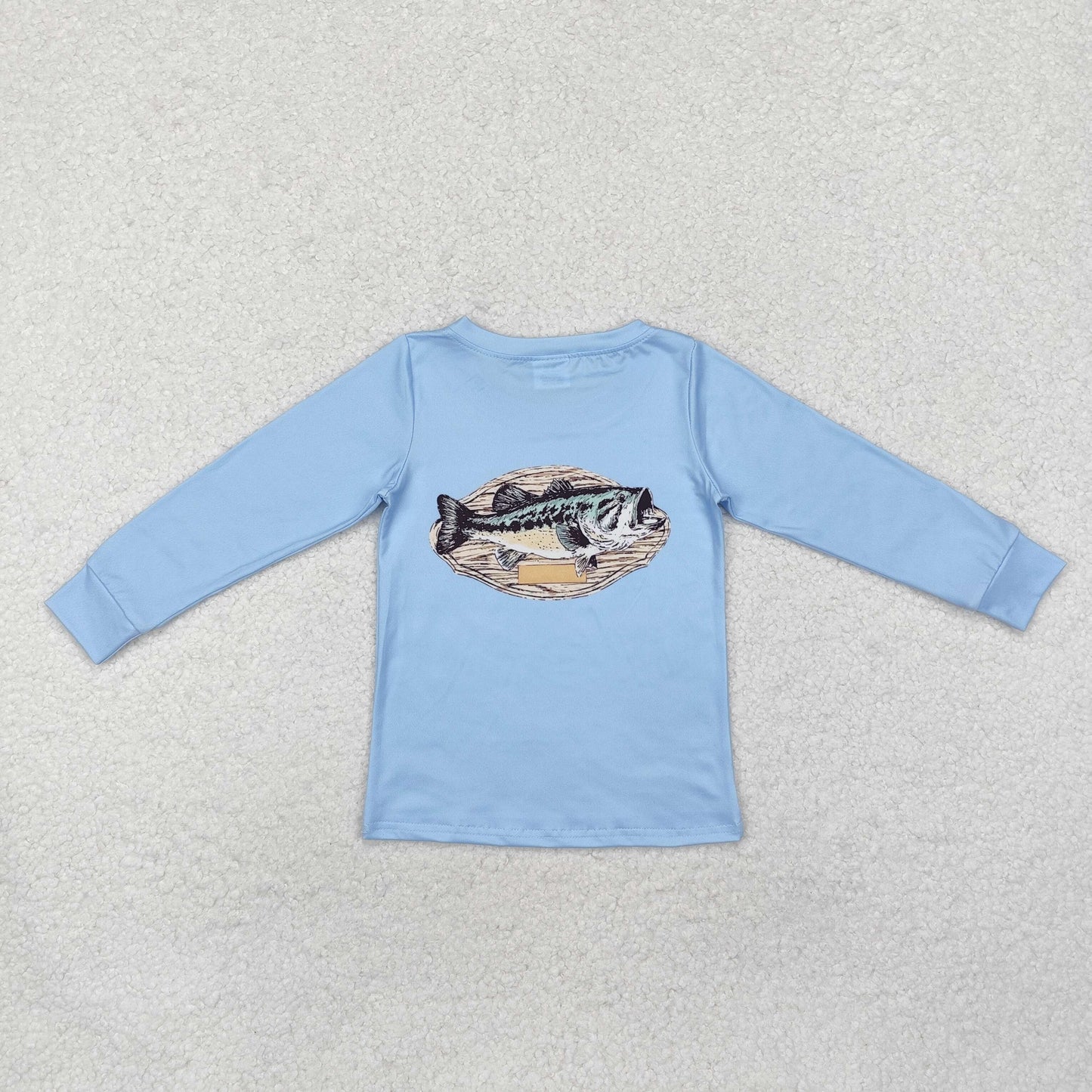 RTS NO MOQ ETA 5/7days Arrived BT0952 Fish blue long-sleeved top