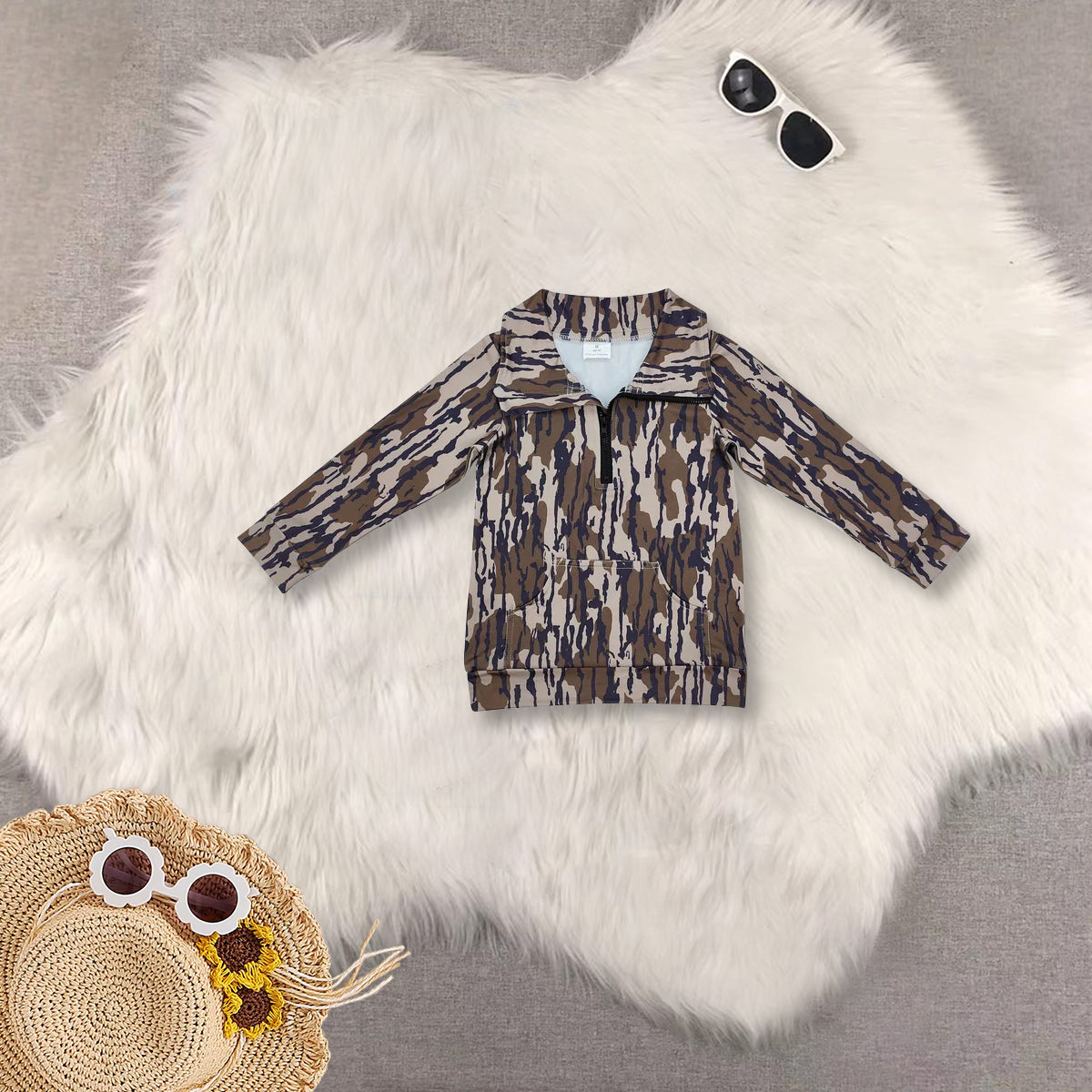 RTS NO MOQ Sibling Baby kid Camouflage pullover long sleeve tops