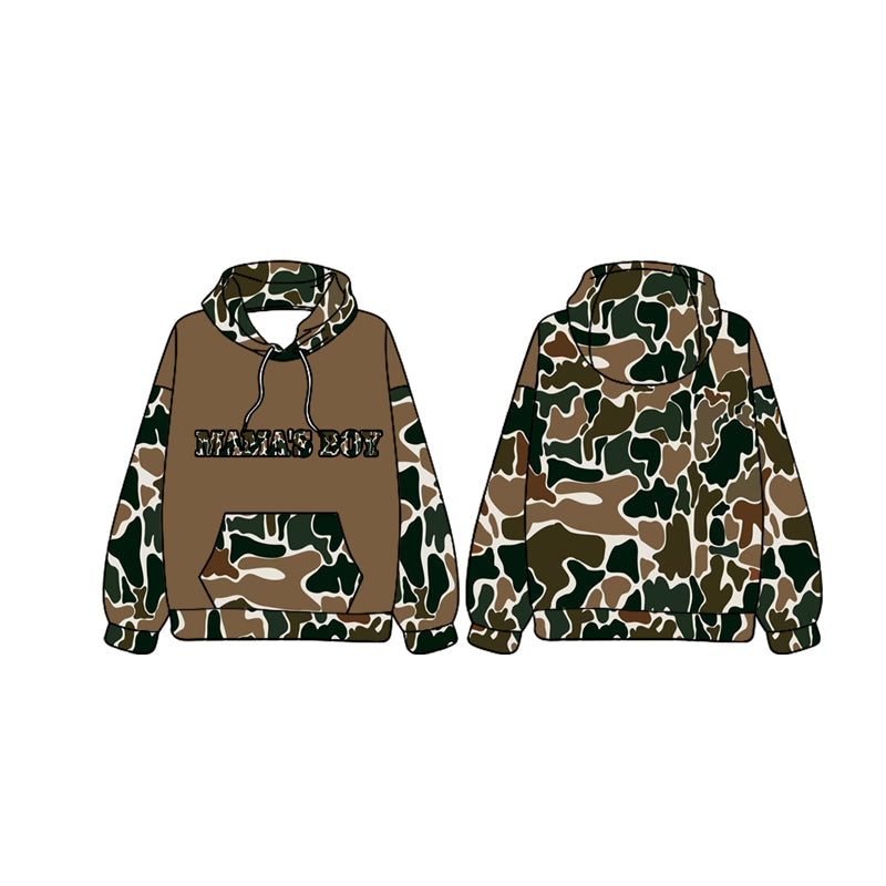 No moq BT0980 pre-order toddler boys clothes MAMA BOYS camouflage green long Sleeve Top 2024.9.23