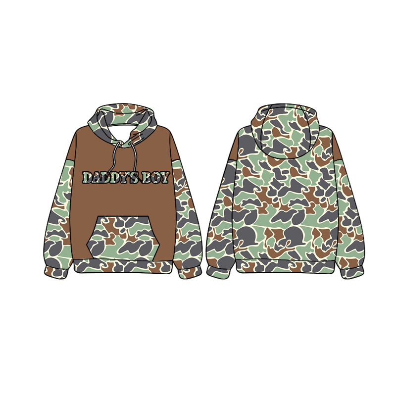 No moq BT0983 pre-order toddler boys clothes DADDY BOYS camouflage long Sleeve Top 2024.9.23