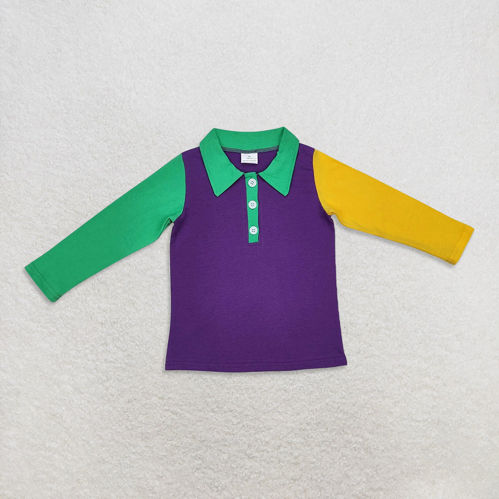 RTS NO MOQ Sibling Baby boy clothes Mardi Gras Outfit Set and top and pants