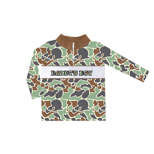 No moq BT0999 pre-order toddler boys clothes daddy boy camouflage long Sleeve Top 2024.9.23