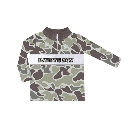 No moq BT1001 pre-order toddler boys clothes daddy boy camouflage long Sleeve Top 2024.9.23