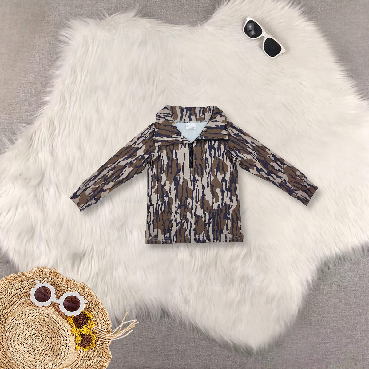 RTS NO MOQ Sibling Baby kid Camouflage pullover long sleeve tops