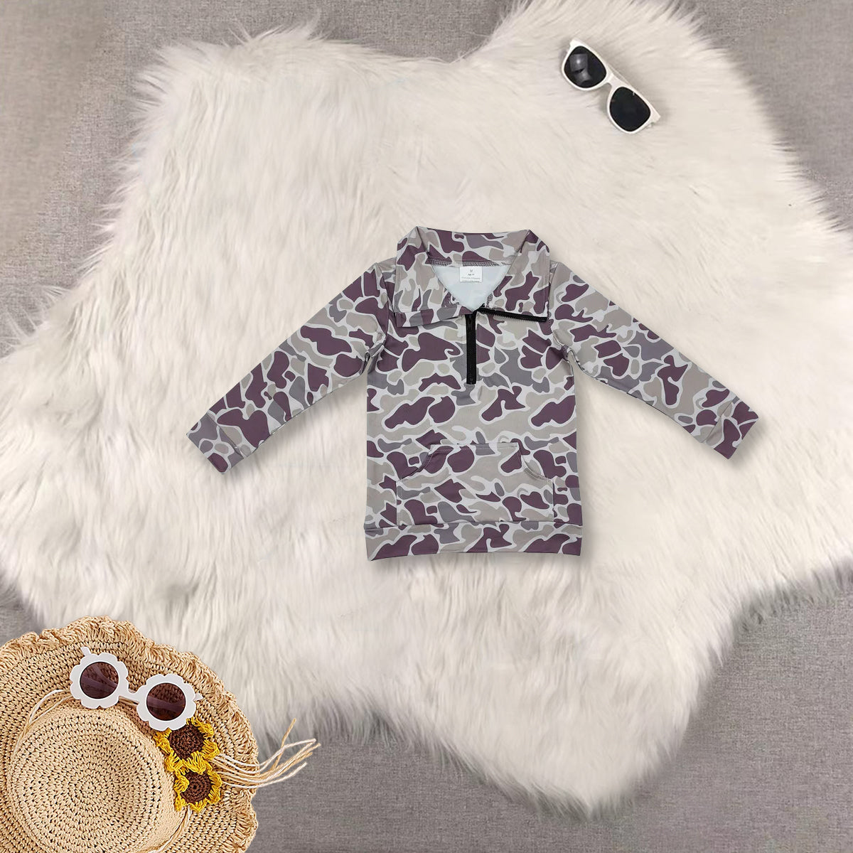 RTS NO MOQ Sibling Baby kid Camouflage pullover long sleeve tops