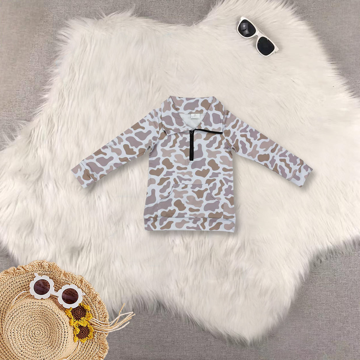 RTS NO MOQ Sibling Baby kid Camouflage pullover long sleeve tops