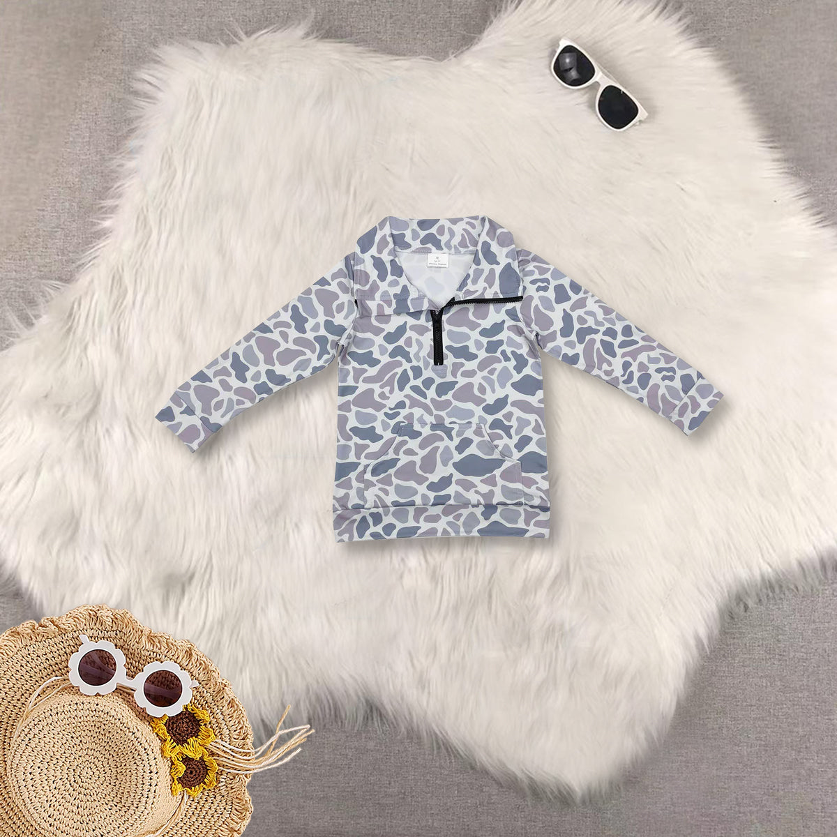 RTS NO MOQ Sibling Baby kid Camouflage pullover long sleeve tops