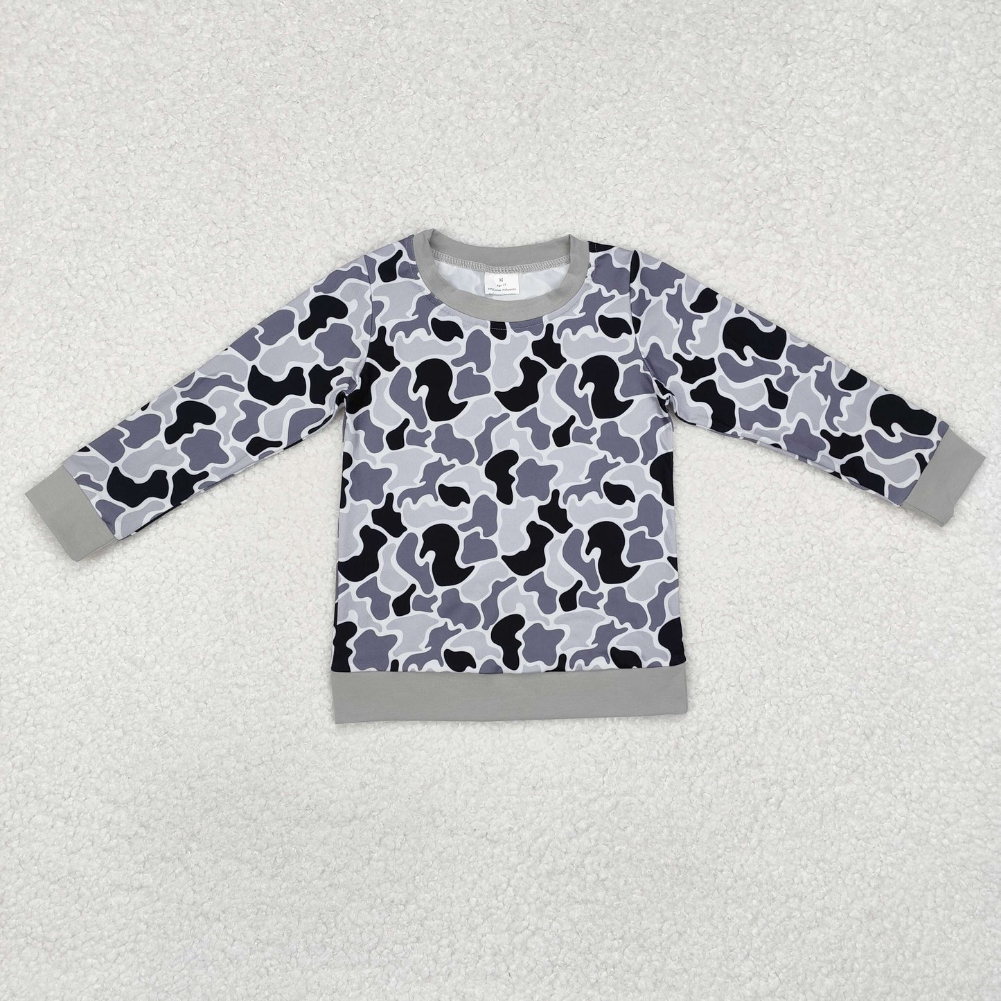 RTS NO MOQ Baby kid Camouflage pullover long sleeve top