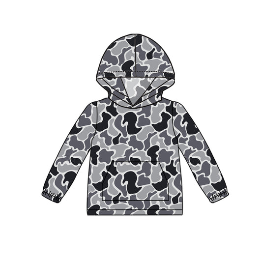 No moq BT1063 pre-order toddler boy clothes camouflage gray hooded long Sleeve Top 2024.10.18