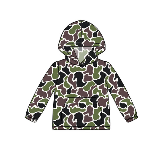 No moq BT1064 pre-order toddler boy clothes camouflage army green hooded long Sleeve Top 2024.10.18