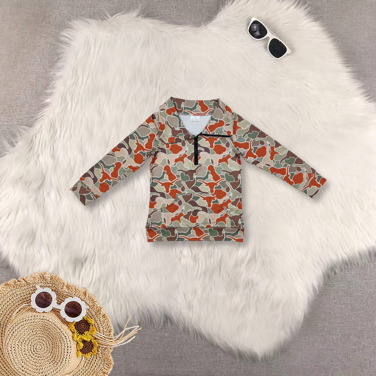 RTS NO MOQ Sibling Baby kid Camouflage pullover long sleeve tops