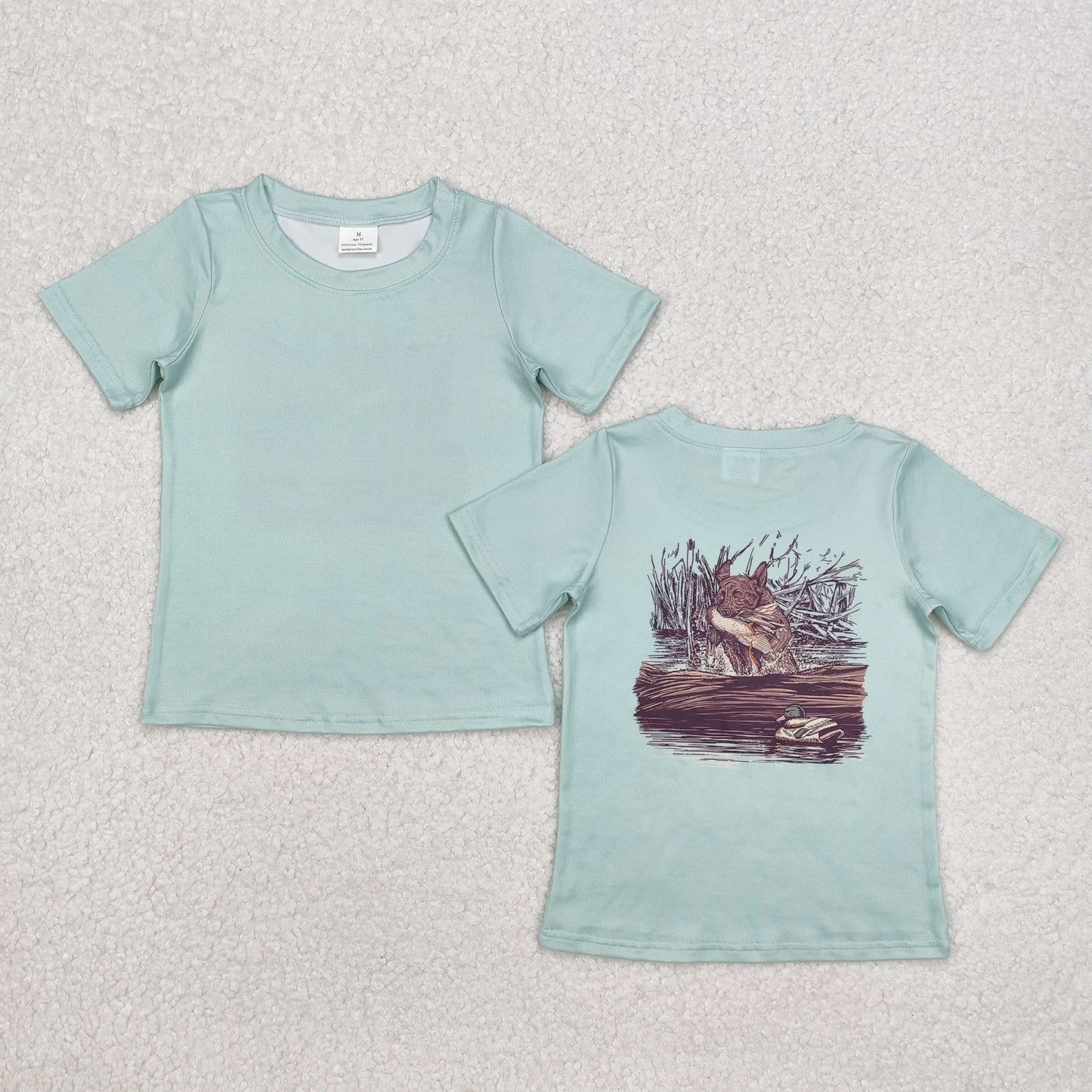 RTS NO MOQ ETA 5/7days arrived BT1081 Duck puppy cyan short sleeve top