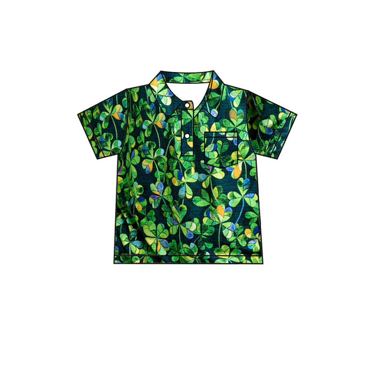 No moq BT1099 pre-order toddler boys clothes green short short Sleeve Top 2024.11.16