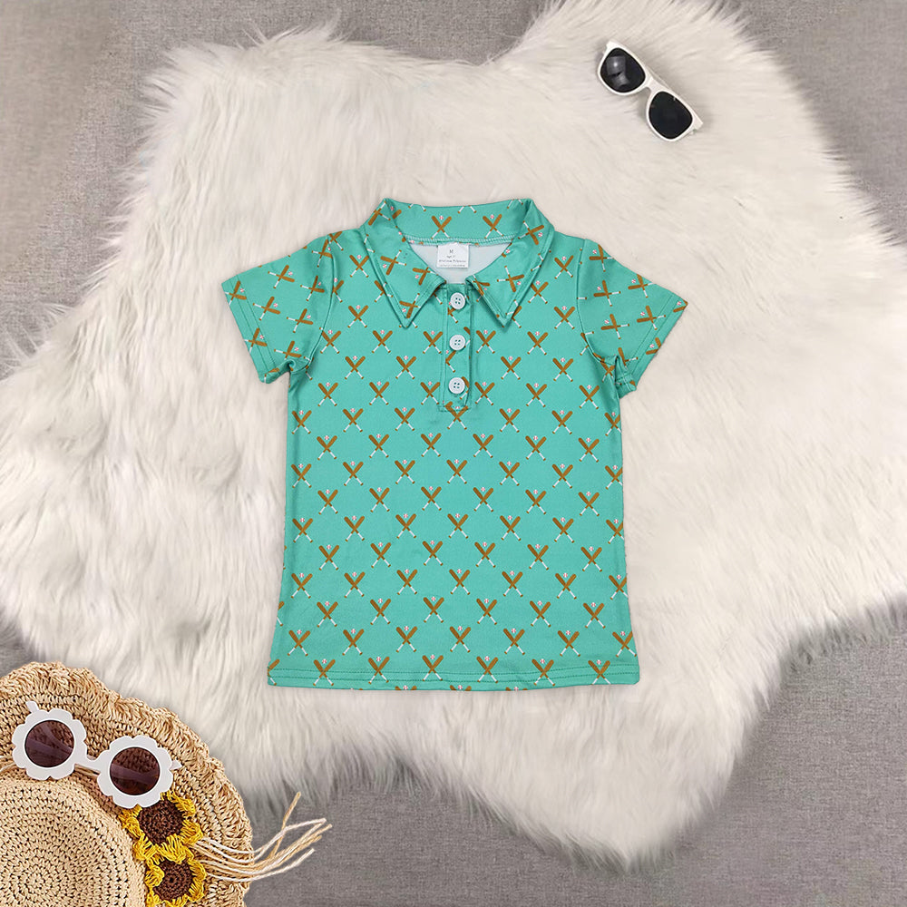 RTS NO MOQ baby boys clothes baseball Short Sleeve Suit  & Top and shorts