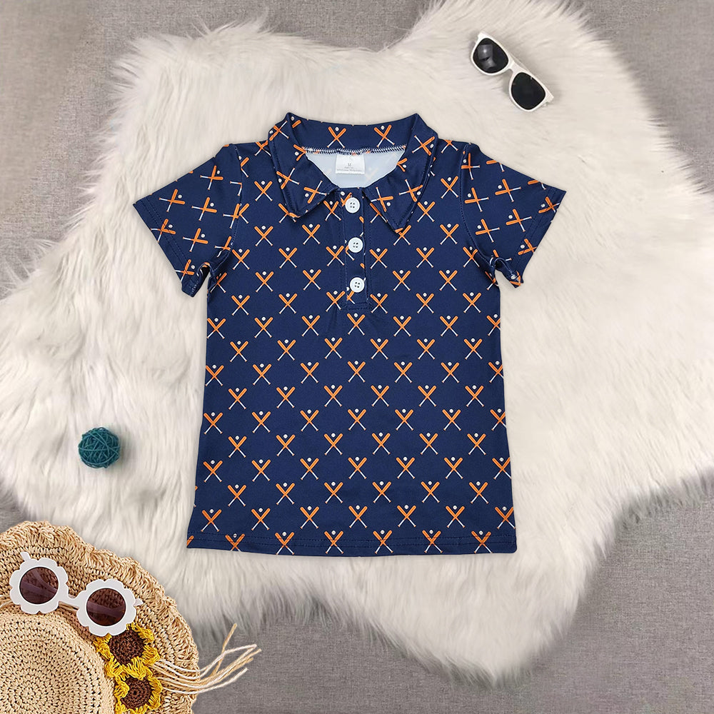 RTS NO MOQ baby boys clothes baseball Short Sleeve Suit  & Top and shorts