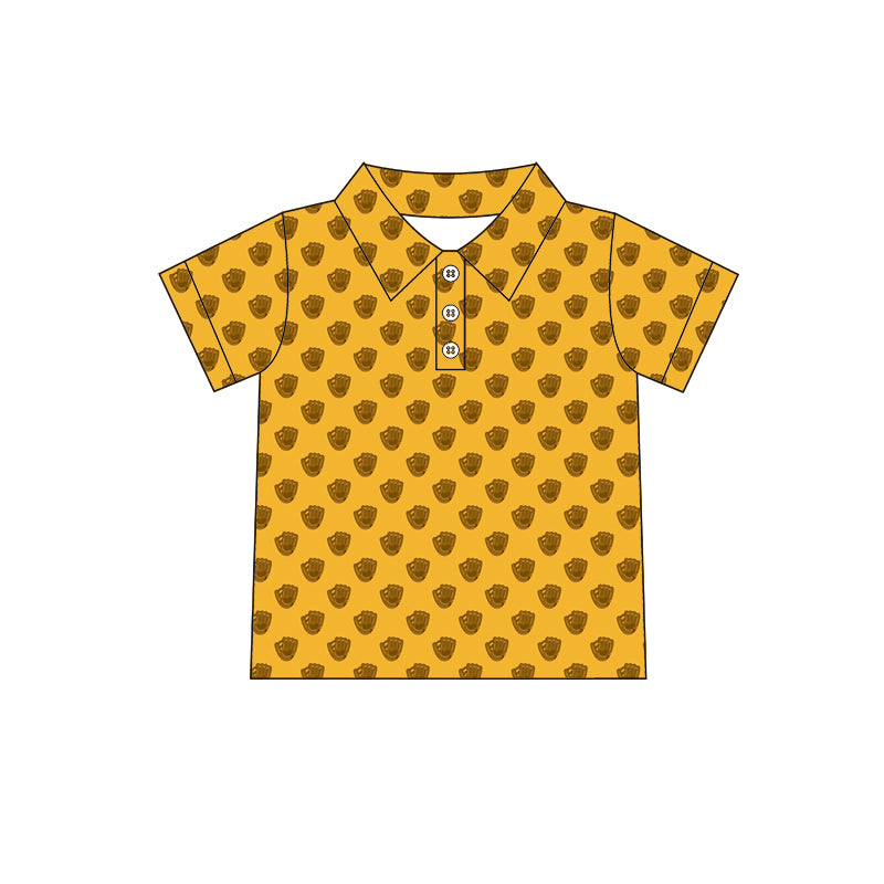 No moq BT1121 pre-order toddler boys clothes baseball orange short Sleeve Top 2024.11.30