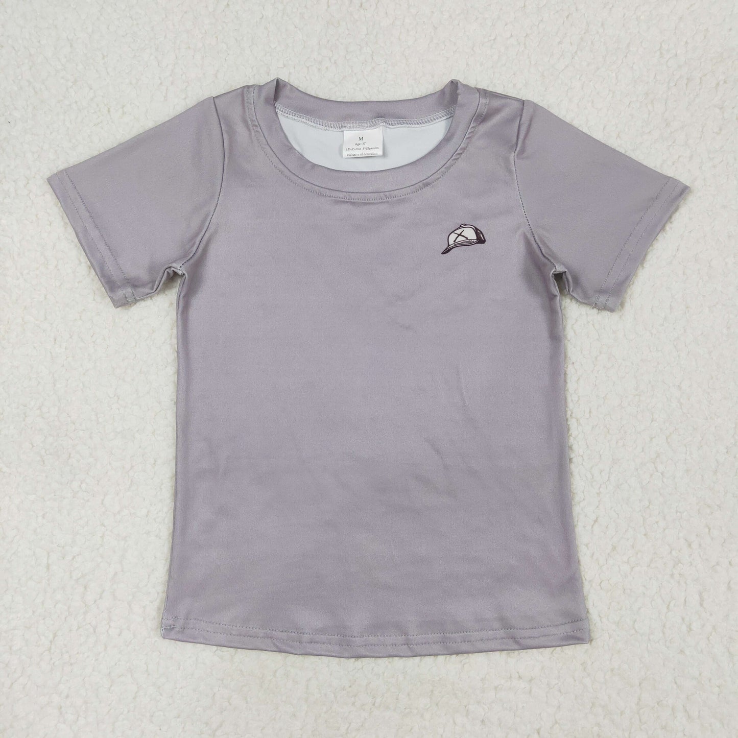 RTS NO MOQ ETA 5/7days Arrived BT1149 Gray short-sleeved top with puppy hat