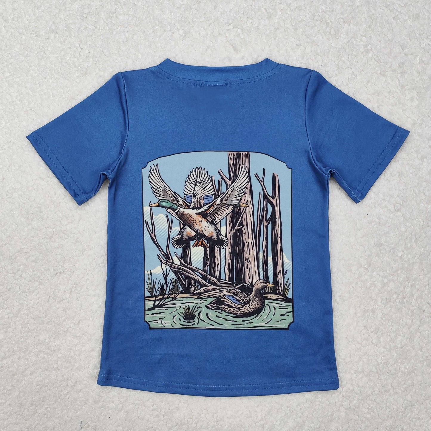 RTS NO MOQ ETA 5/7days arrived BT1150 Duck tree blue short-sleeved top