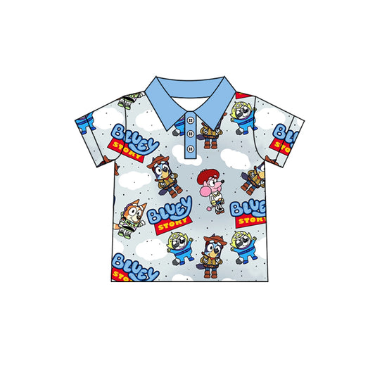 No moq BT1153 pre-order toddler boy clothes cartoon dog short Sleeve Top 2024.12.27