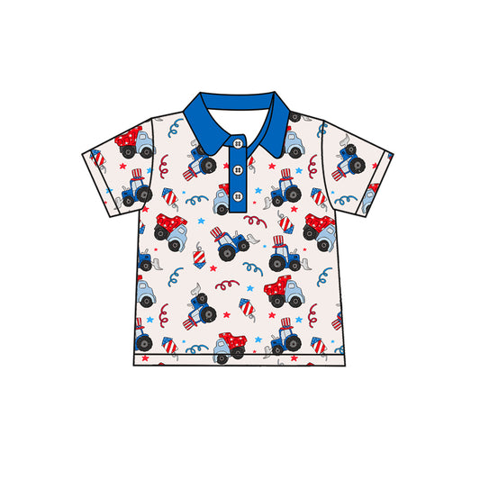 No moq BT1163 pre-order toddler boy clothes blue short Sleeve Top 2025.1.10