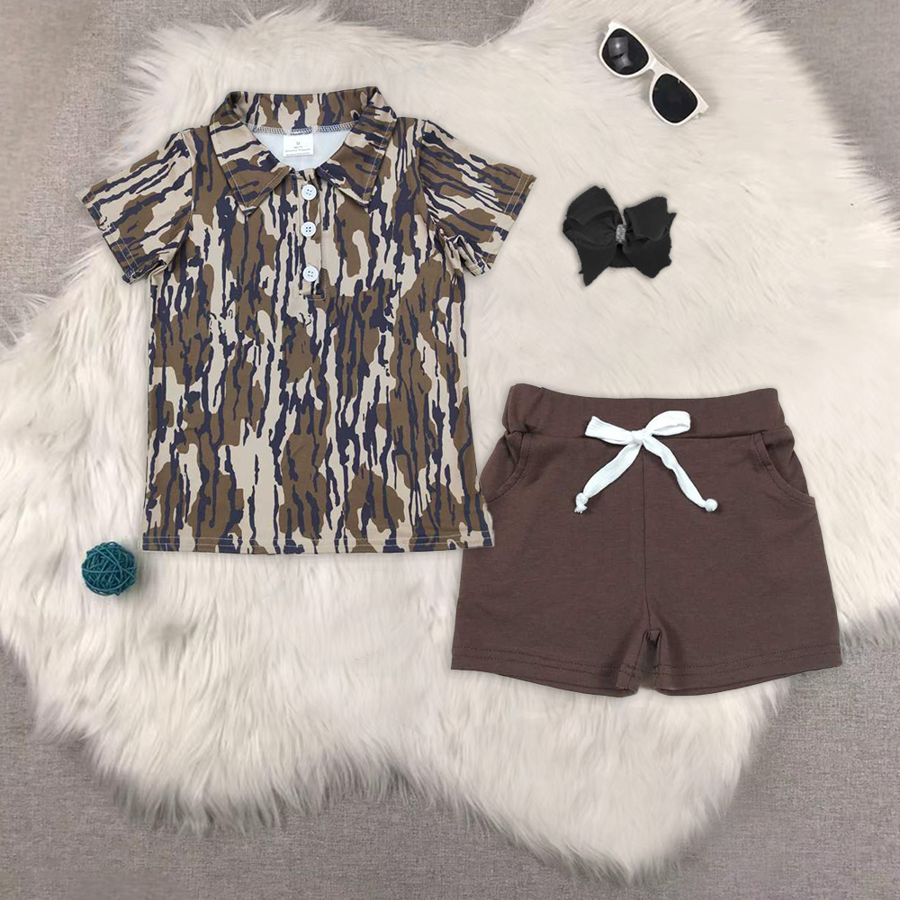 RTS NO MOQ baby boys clothes duck Short Sleeve Suit  & Top and shorts