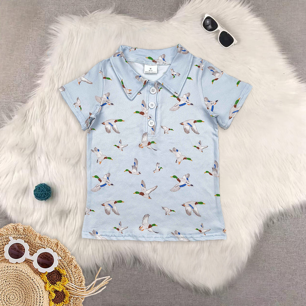 RTS NO MOQ baby boys clothes duck Short Sleeve Suit  & Top and shorts