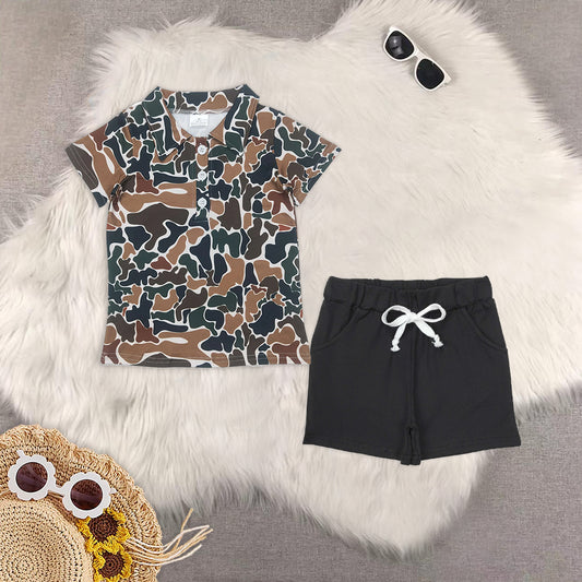 RTS NO MOQ baby boys clothes duck Short Sleeve Suit  & Top and shorts