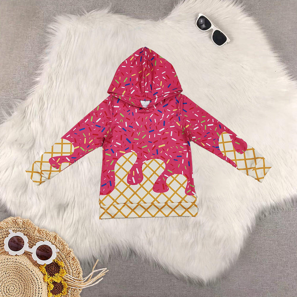 RTS Sibling baby boy clothes team ice cream hooded long Sleeve tops