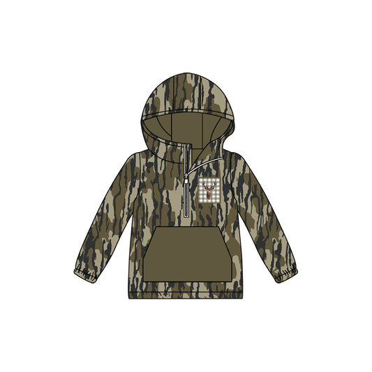 (Pre Order) No moq BT1303 pre-order toddler boy clothes camouflage hooded long Sleeve Top -2025.7.30