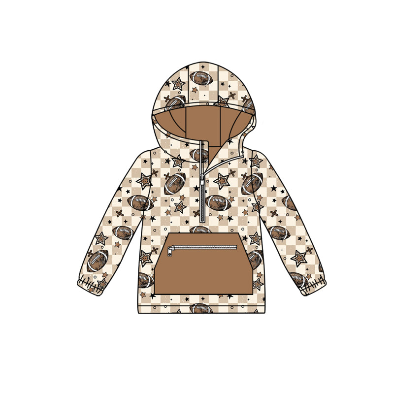 (Pre Order) No moq BT1318 pre-order toddler boy clothes rugby hooded long Sleeve Top -2025.8.8