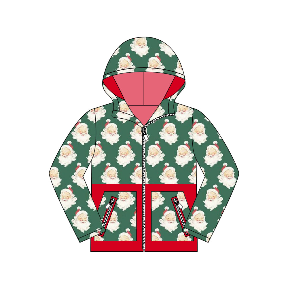 (Pre Order) No moq BT1329 pre-order toddler boy clothes Christmas hooded long Sleeve Top -2025.8.14