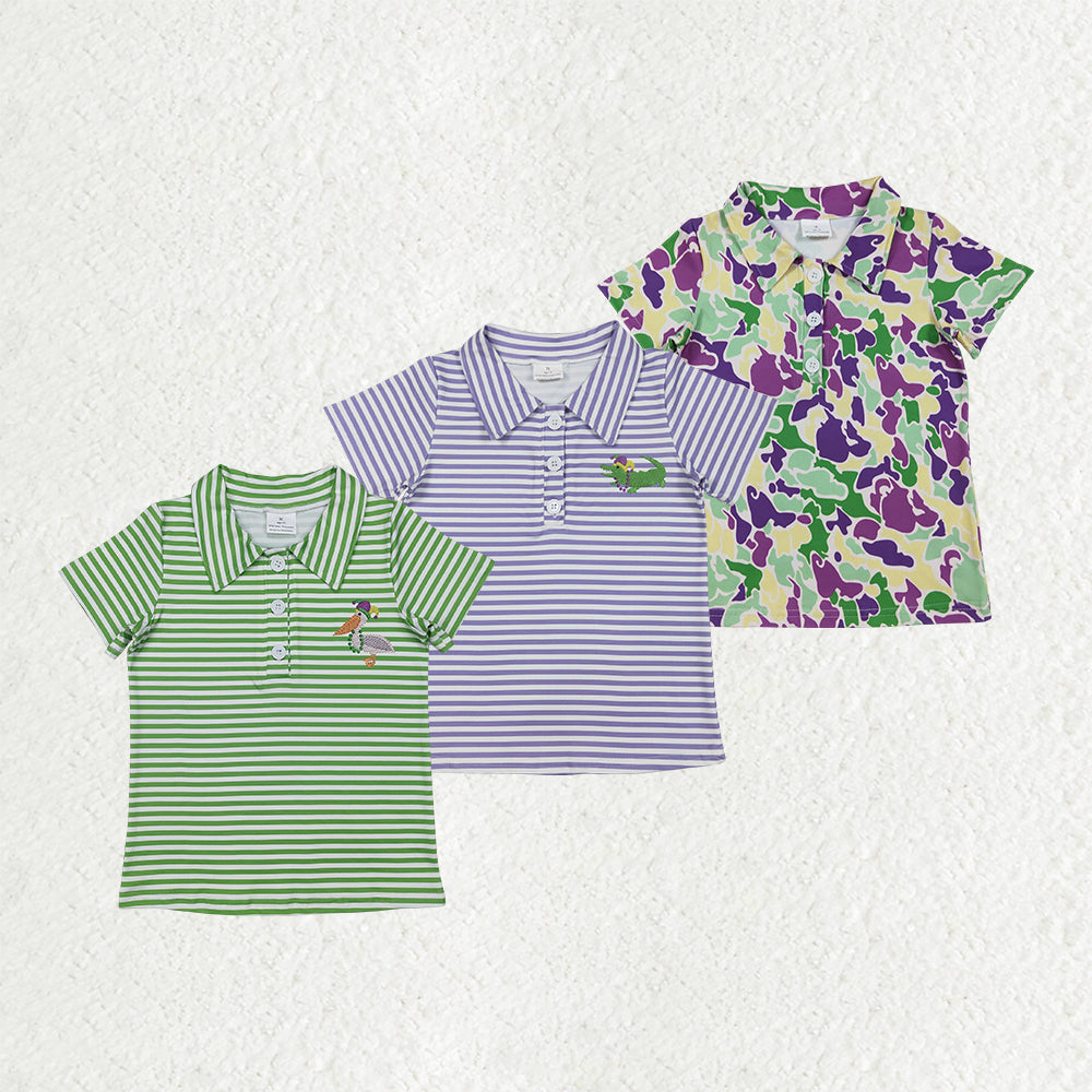 RTS NO MOQ Sibling baby boy clothes Mardi grad baby boys clothes Short Sleeve Tops