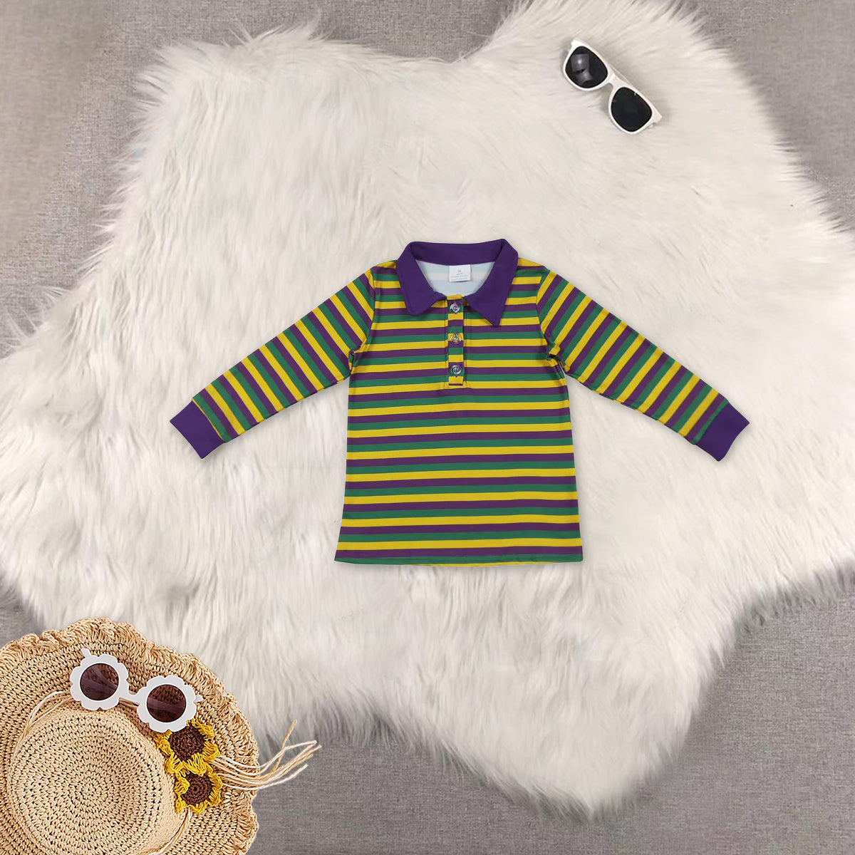 RTS Sibling baby boy clothes mardi gras Long Sleeve and tops