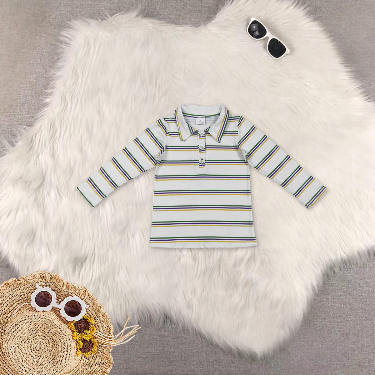 RTS Sibling baby boy clothes mardi gras Long Sleeve and tops