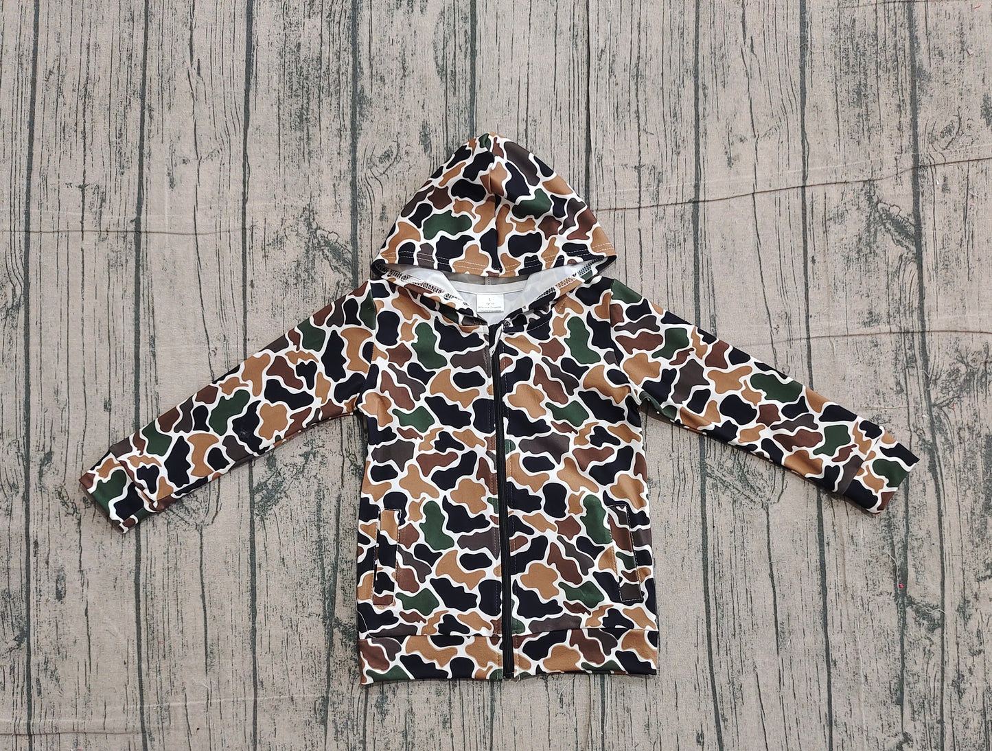 (Pre Order) No moq BT1382 pre-order toddler boy clothes camouflage hooded long Sleeve Top -2025.11.20