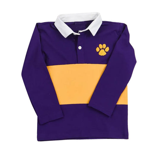 (Pre Order) No moq BT1396 pre-order toddler boy clothes team purple long Sleeve Top -2025.10.2