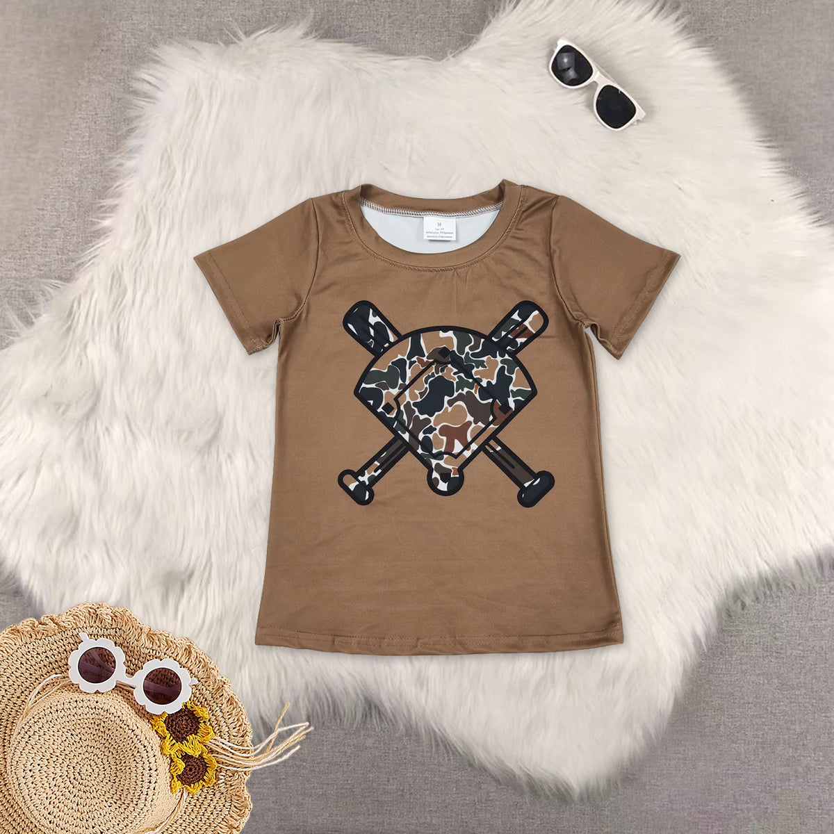 RTS NO MOQ Sibling baby boy clothes Camouflage summer short sleeve shorts sets and top and shorts