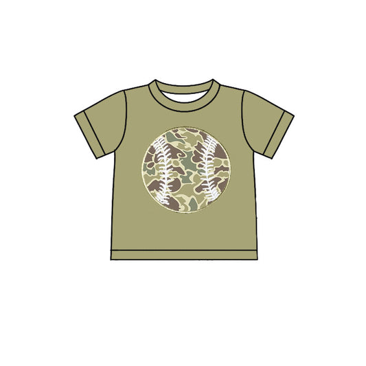 (Pre Order) No moq BT1427 pre-order toddler boy clothes camouflage short Sleeve Top -2025.10.20