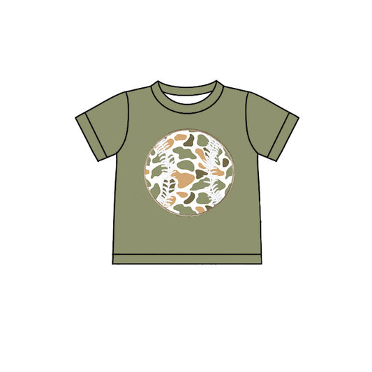(Pre Order) No moq BT1432 pre-order toddler boy clothes camouflage short Sleeve Top -2025.10.20
